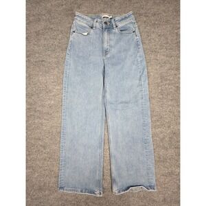 Ninepine Wide Leg Jeans Women's 28/S (FITS 24 x 27) Denim Blue Relaxed Stretch